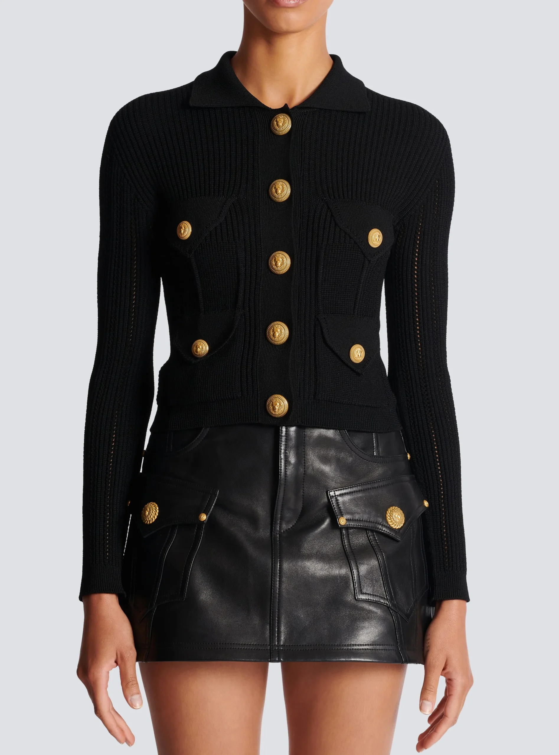 Buttoned Knit Cardigan-Balmain Flash Sale