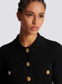 Buttoned Knit Cardigan-Balmain Flash Sale