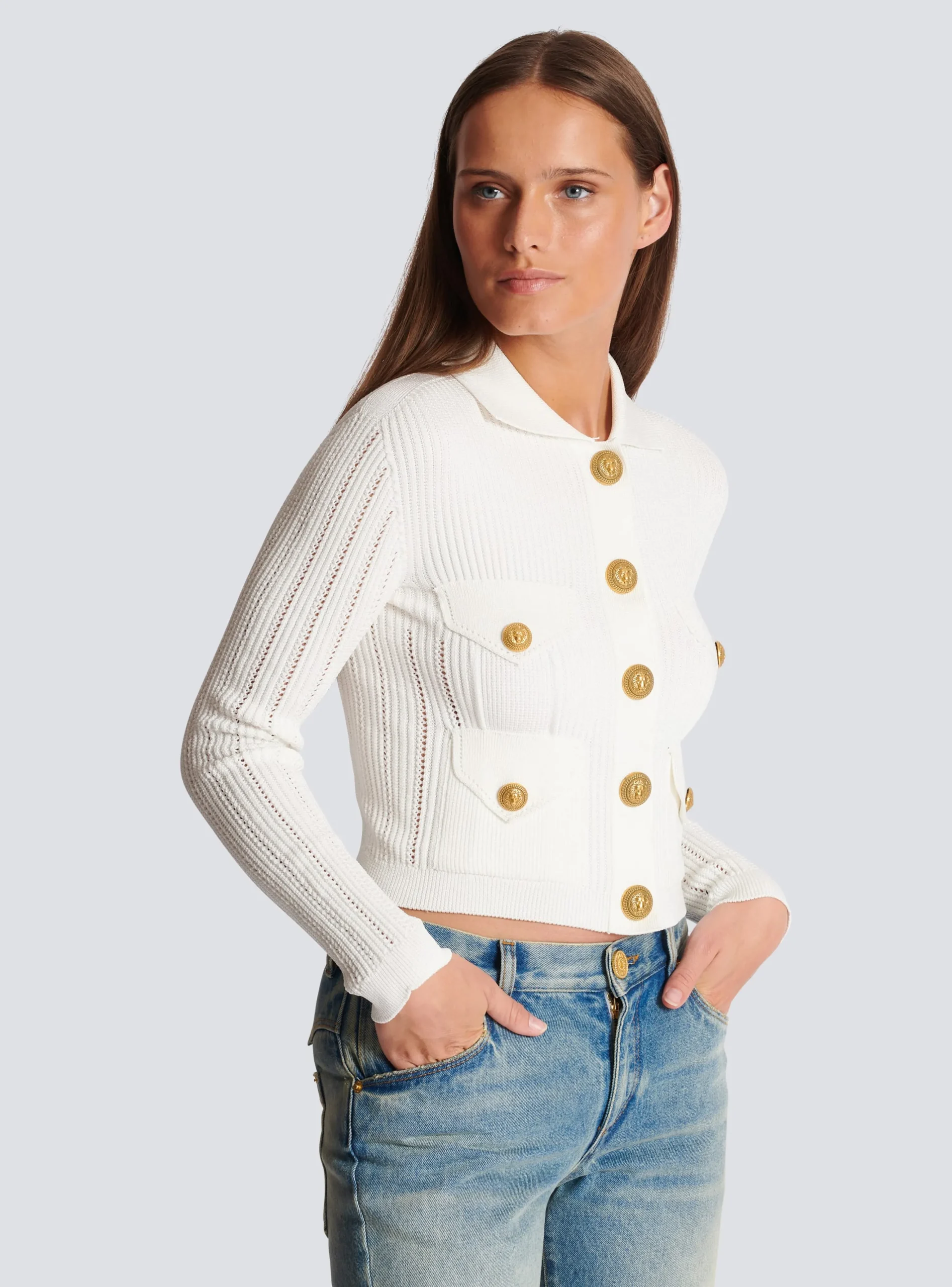 Buttoned Knit Cardigan-Balmain Online