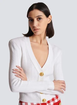 Buttoned Knit Cardigan-Balmain Best Sale