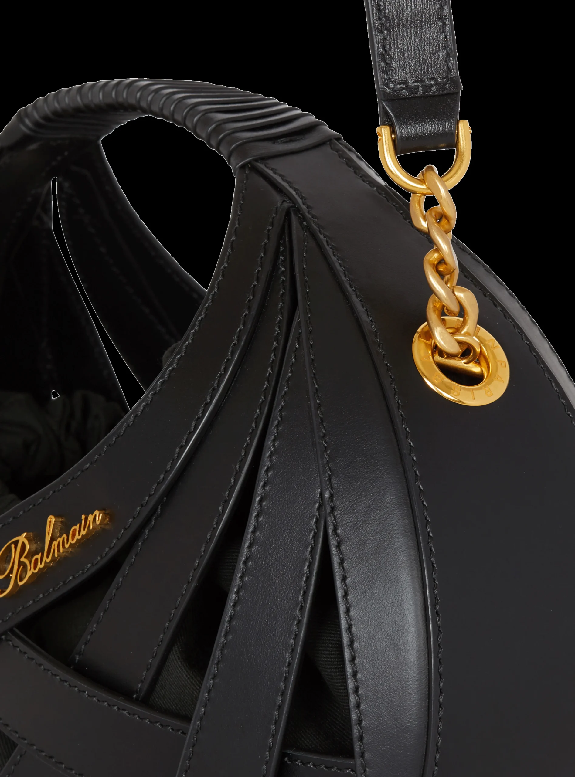 Calfskin Basket Bag With An Openwork Grid Motif-Balmain Online