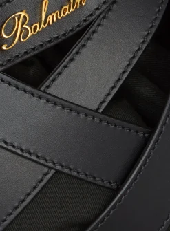 Calfskin Basket Bag With An Openwork Grid Motif-Balmain Online