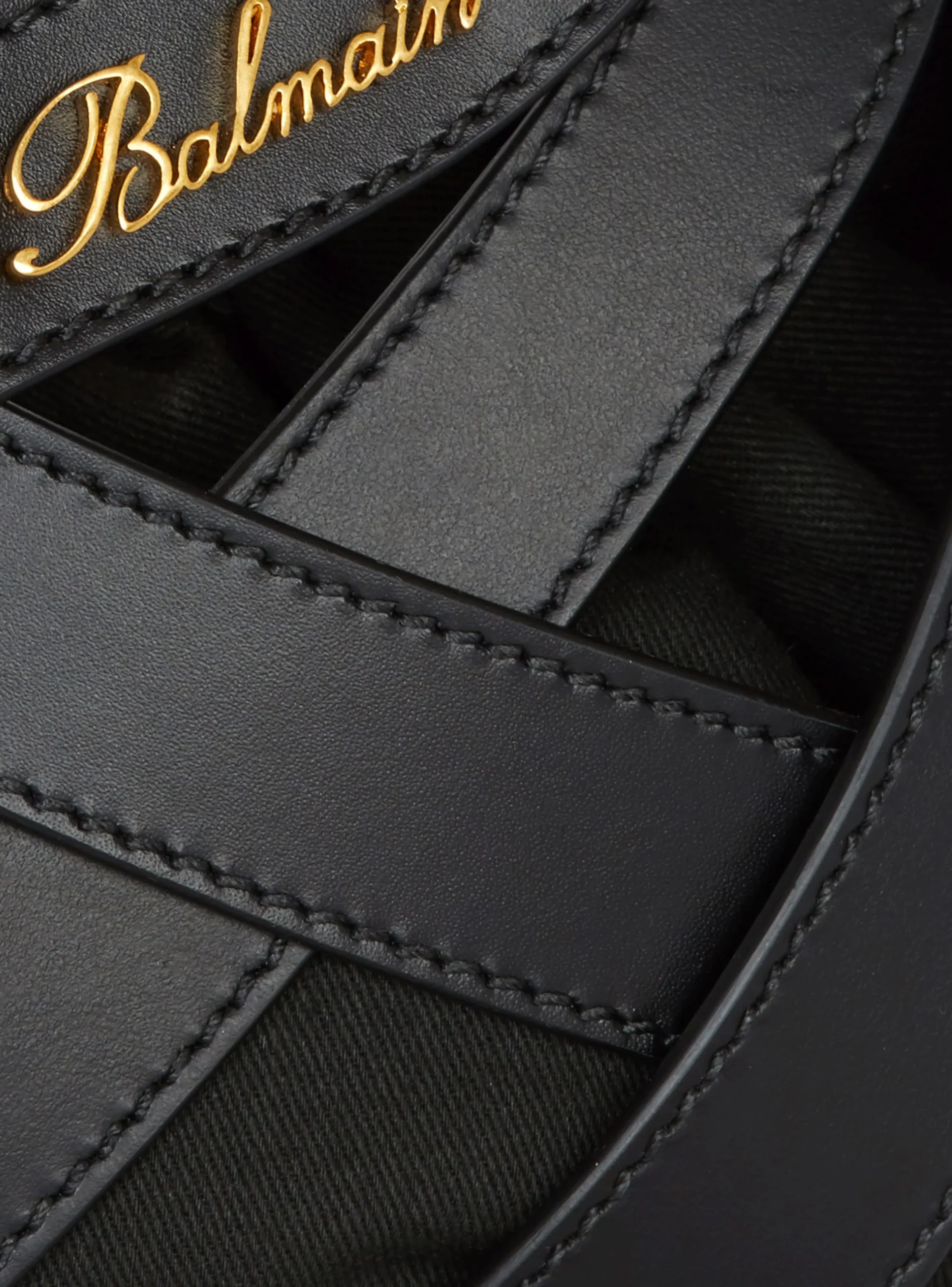 Calfskin Basket Bag With An Openwork Grid Motif-Balmain Online