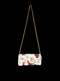 Calfskin B-Buzz Pouch 23 With A Roses Print And Embossed Grid Motif-Balmain Online