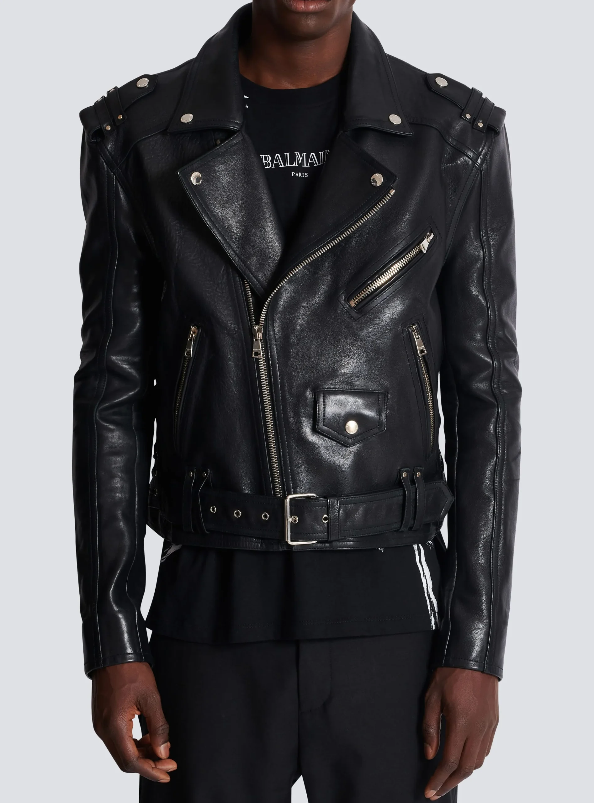 Calfskin Biker Jacket-Balmain Best