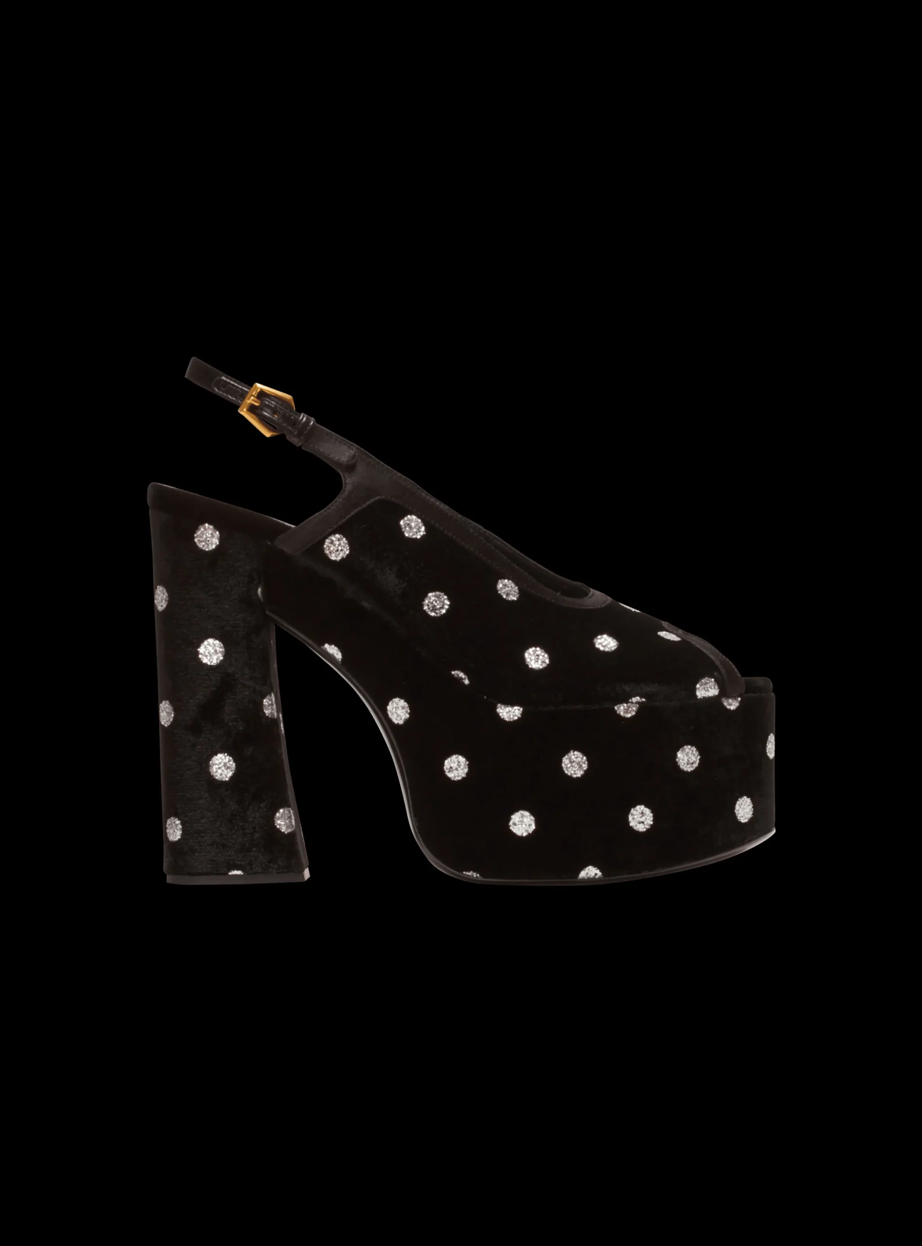 Cam Sandals In Velvet With Polka Dots-Balmain New