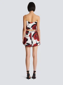 Cami Top With Roses Print-Balmain Cheap