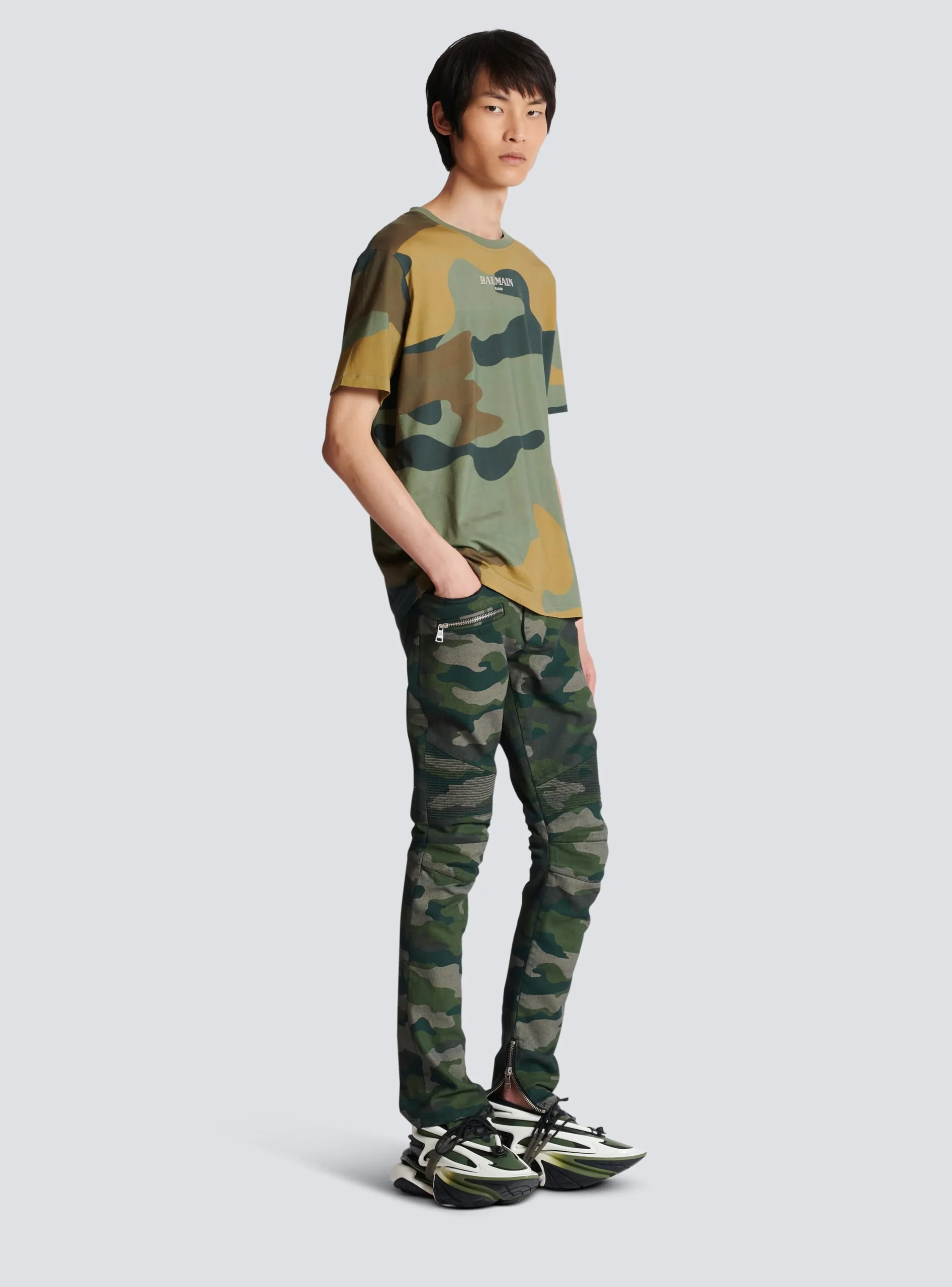 Camouflage Vintage T-shirt-Balmain Cheap