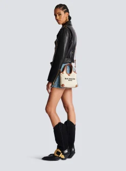 Canvas And Leather B-army Grocery Bag-Balmain Shop