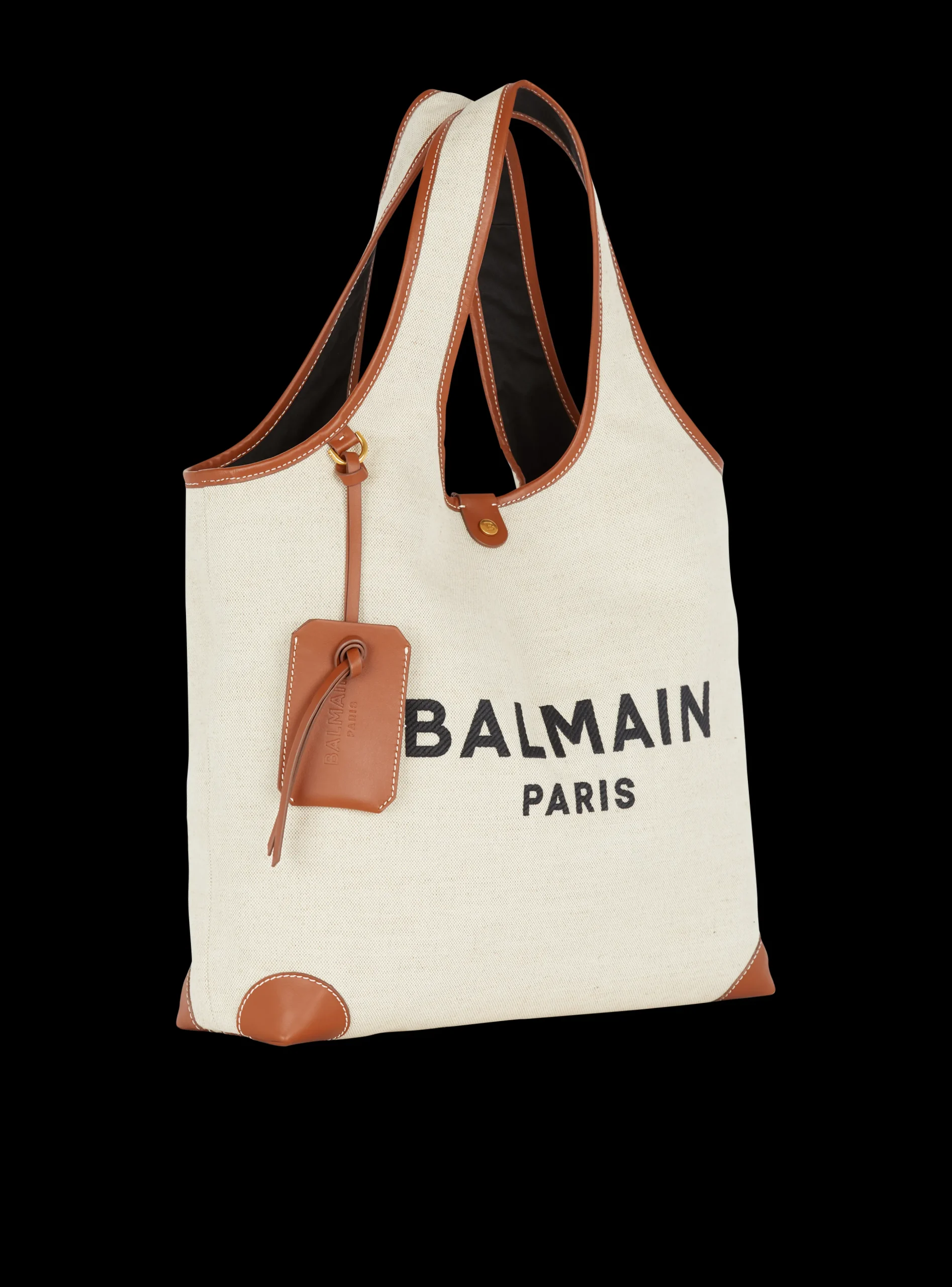 Canvas And Leather B-army Grocery Bag-Balmain Shop