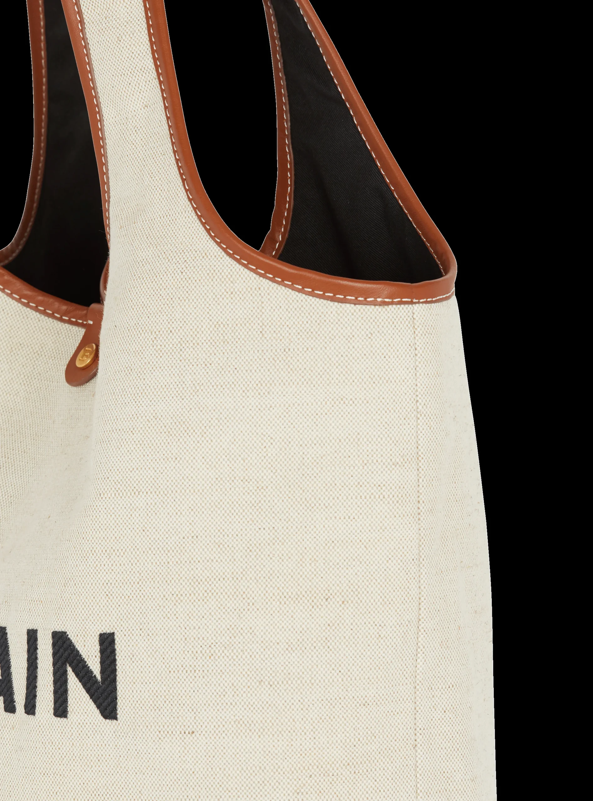 Canvas And Leather B-army Grocery Bag-Balmain Shop