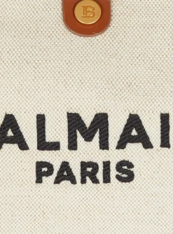 Canvas And Leather B-army Grocery Bag-Balmain Shop