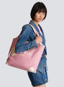 Canvas And Leather B-army Grocery Bag-Balmain Sale