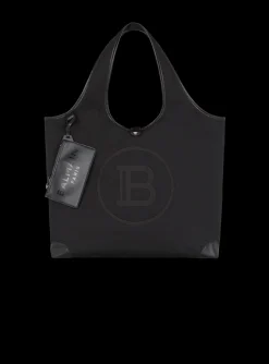 Canvas And Leather Grocery Bag-Balmain Clearance