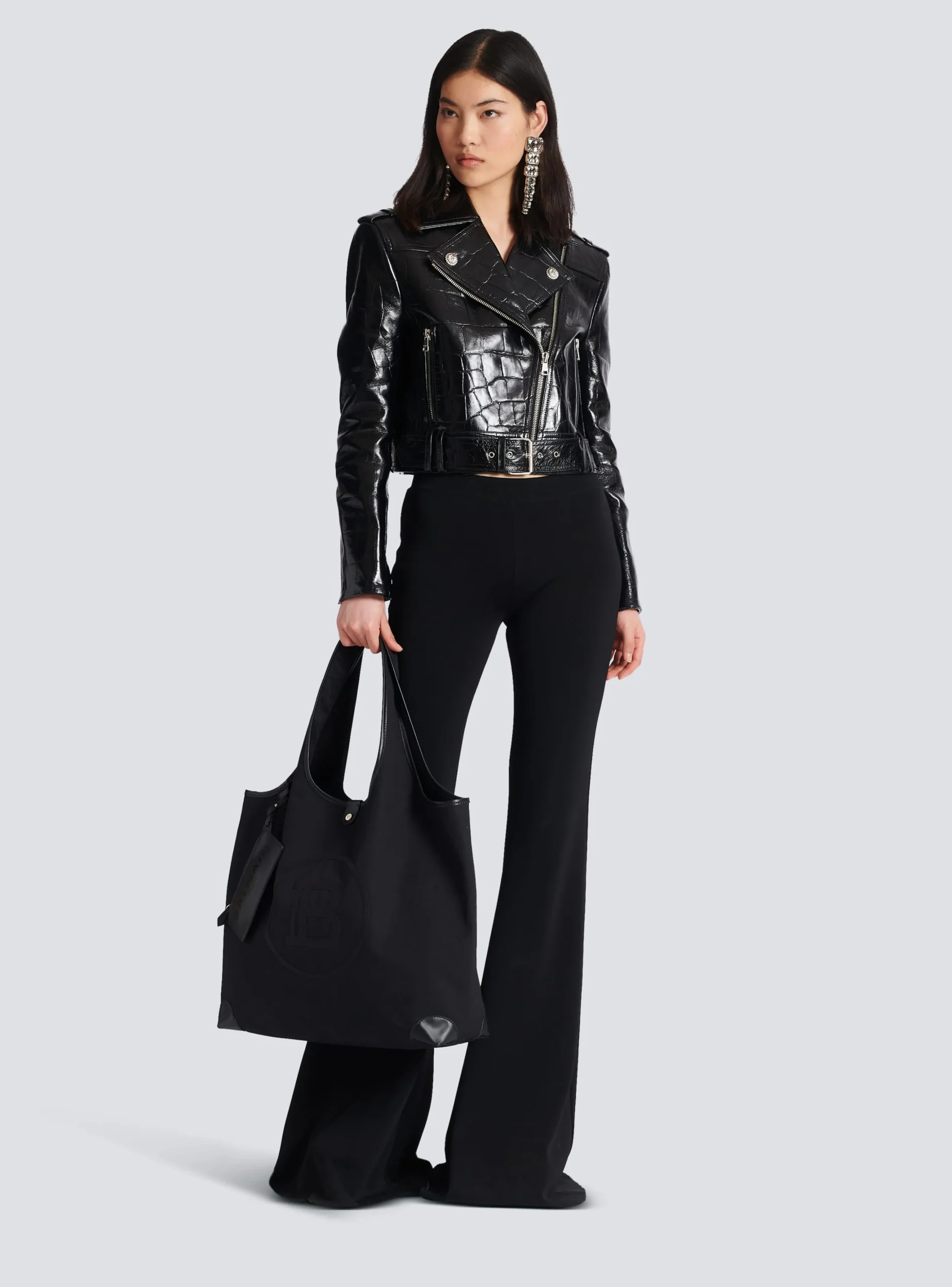 Canvas And Leather Grocery Bag-Balmain Clearance