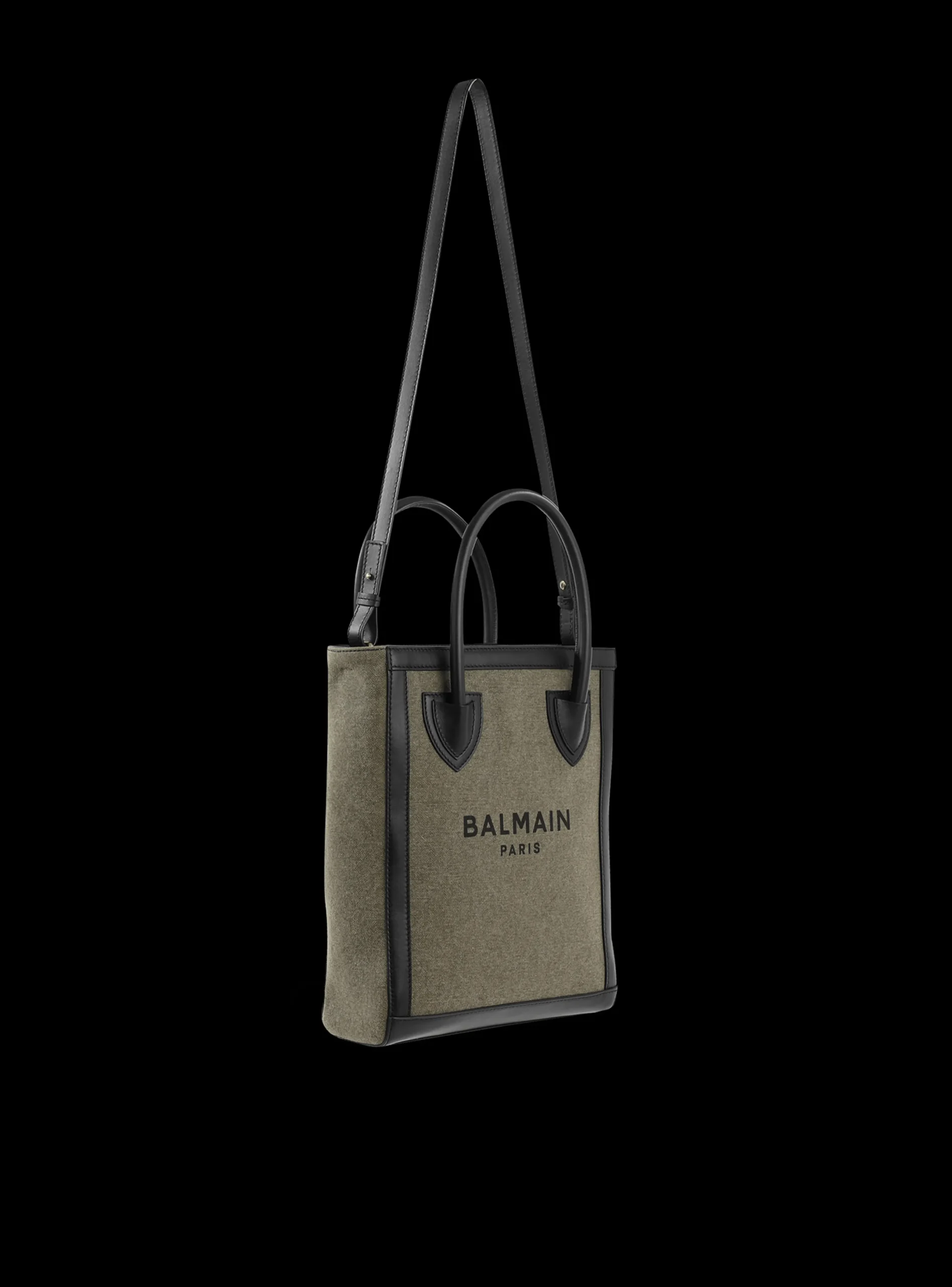 Canvas B-Army 26 Bag With Leather Panels-Balmain Fashion
