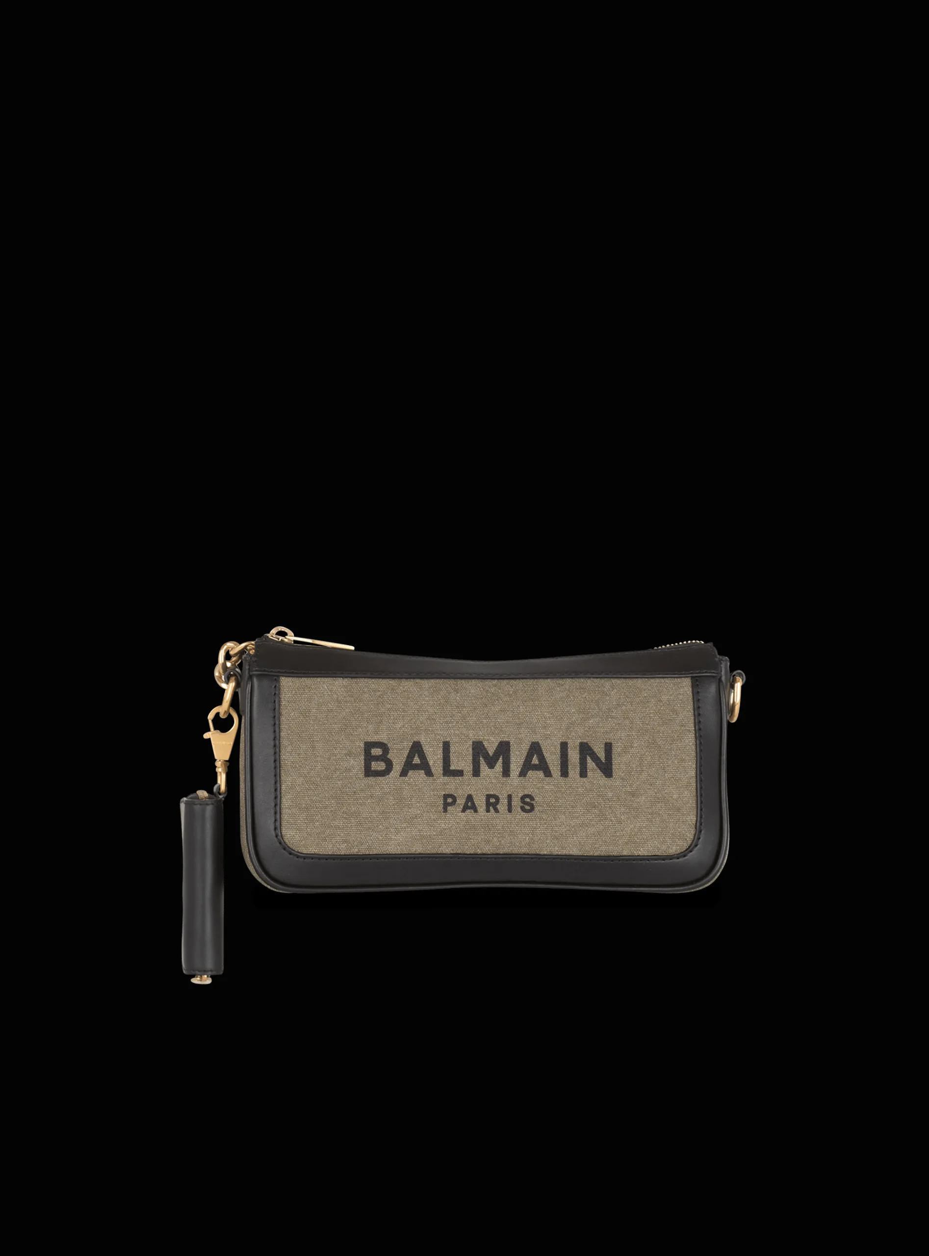 Canvas B-Army Clutch Bag With Leather Panels-Balmain Online