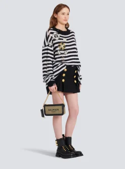 Canvas B-Army Clutch Bag With Leather Panels-Balmain Online