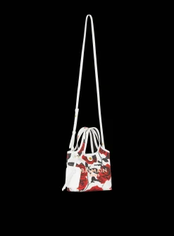 Canvas B-Army Mini Grocery Bag With A Roses Print-Balmain Flash Sale