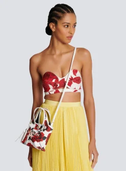Canvas B-Army Mini Grocery Bag With A Roses Print-Balmain Flash Sale