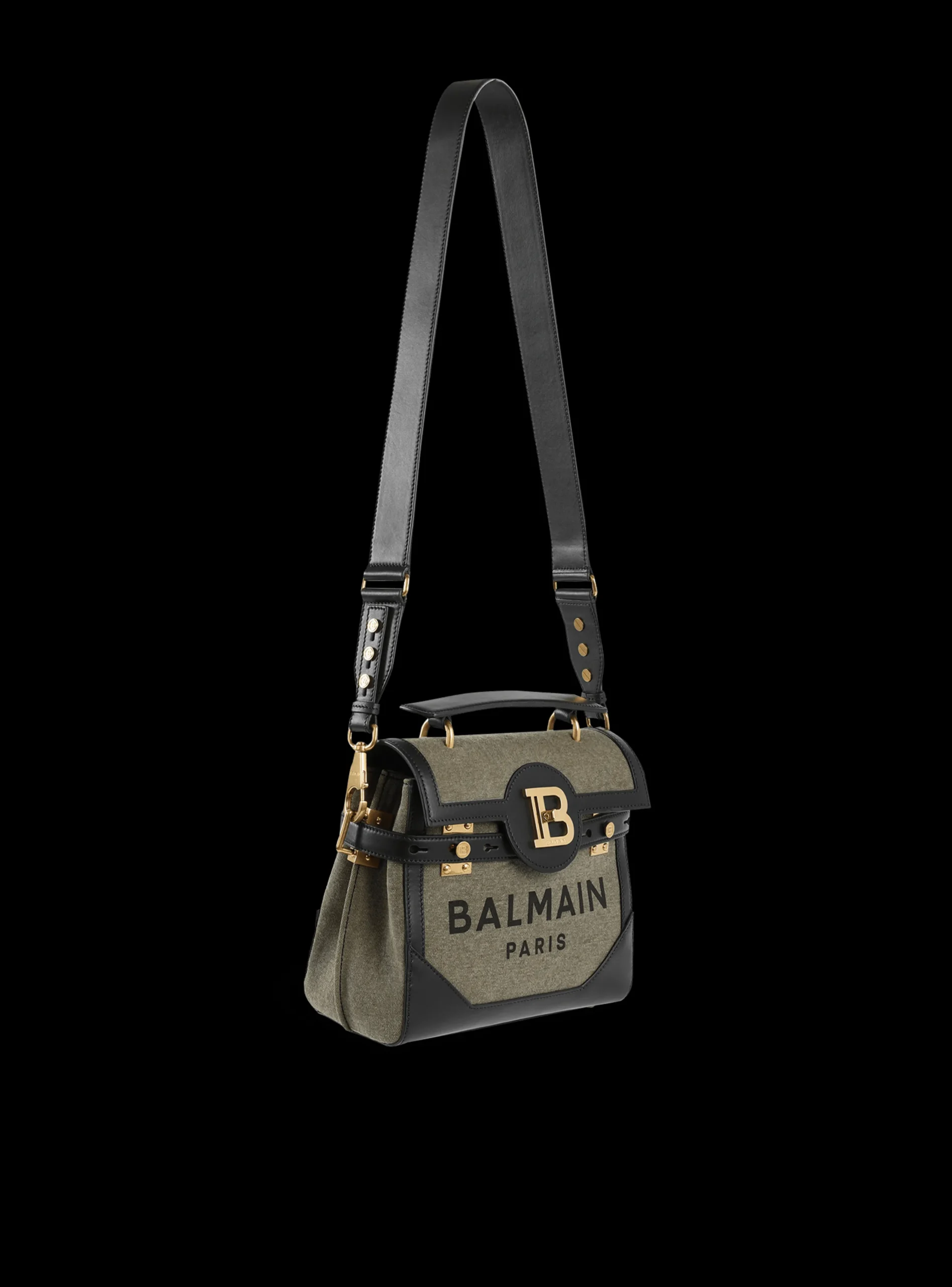 Canvas B-Buzz 23 Bag With Leather Panels-Balmain Cheap