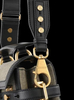 Canvas B-Buzz 23 Bag With Leather Panels-Balmain Cheap