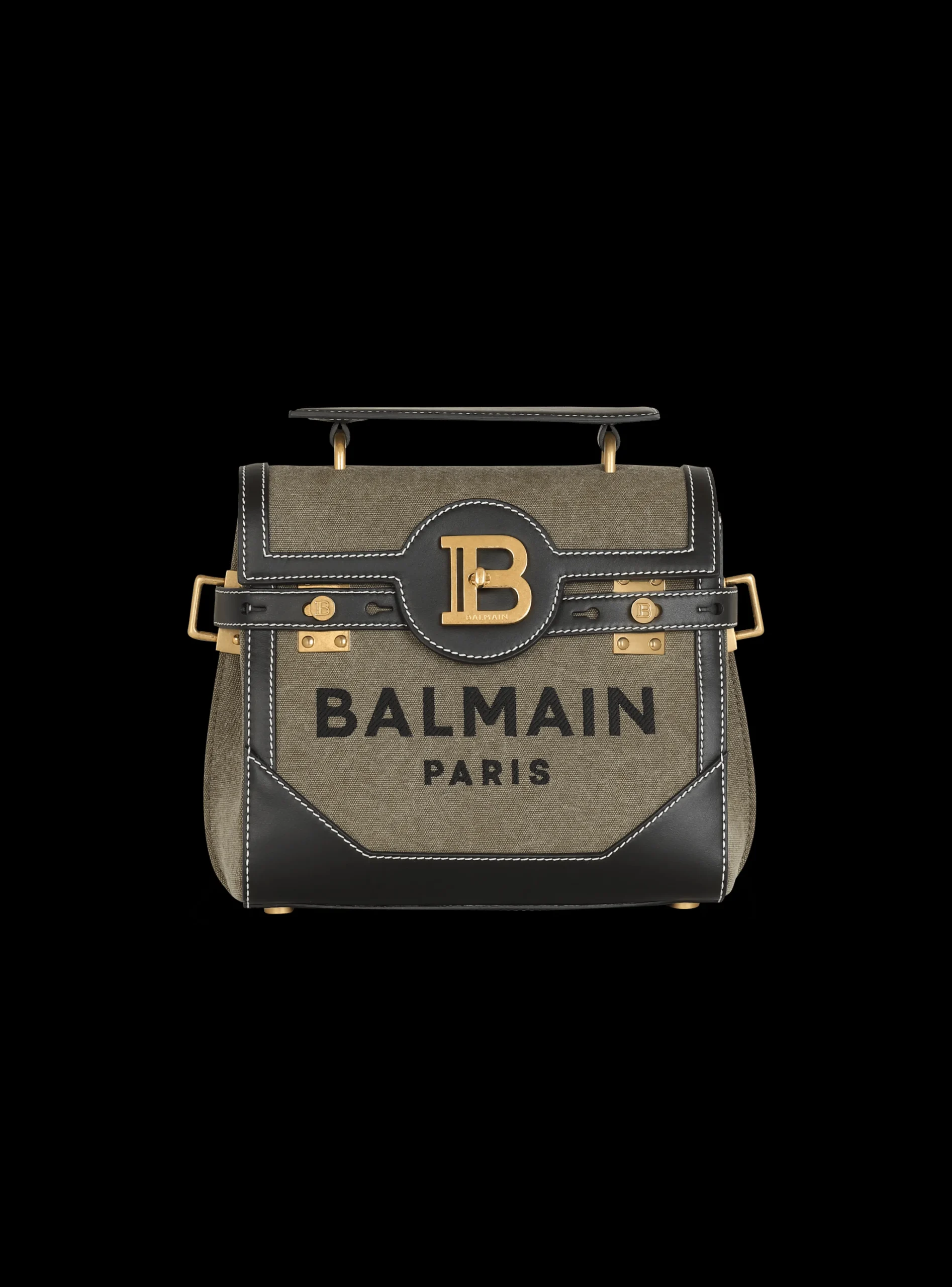 Canvas B-Buzz 23 Bag With Leather Panels-Balmain Sale