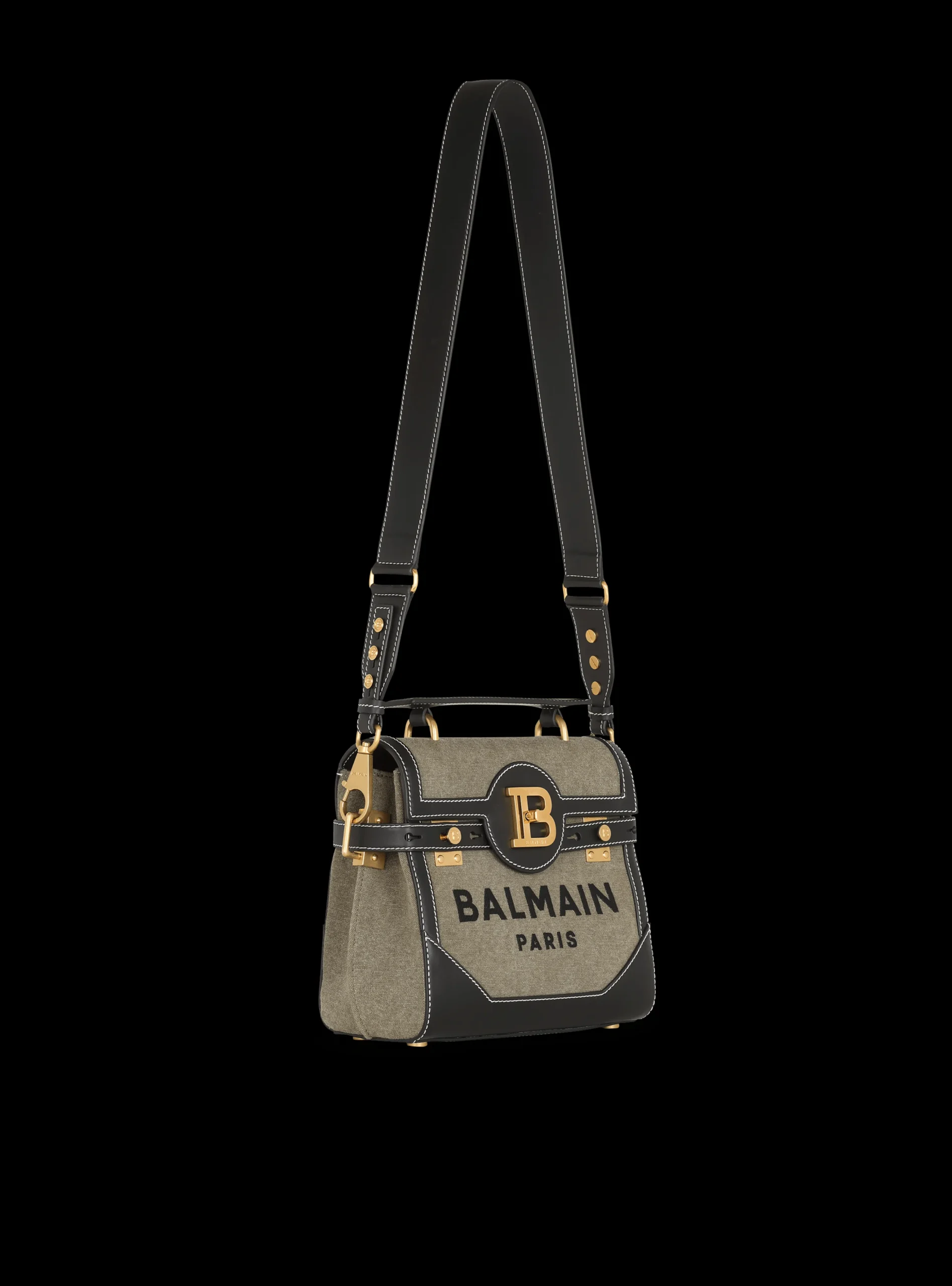 Canvas B-Buzz 23 Bag With Leather Panels-Balmain Sale