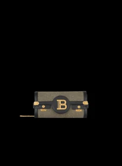 Canvas B-Buzz 23 Clutch Bag With Leather Panels-Balmain Cheap
