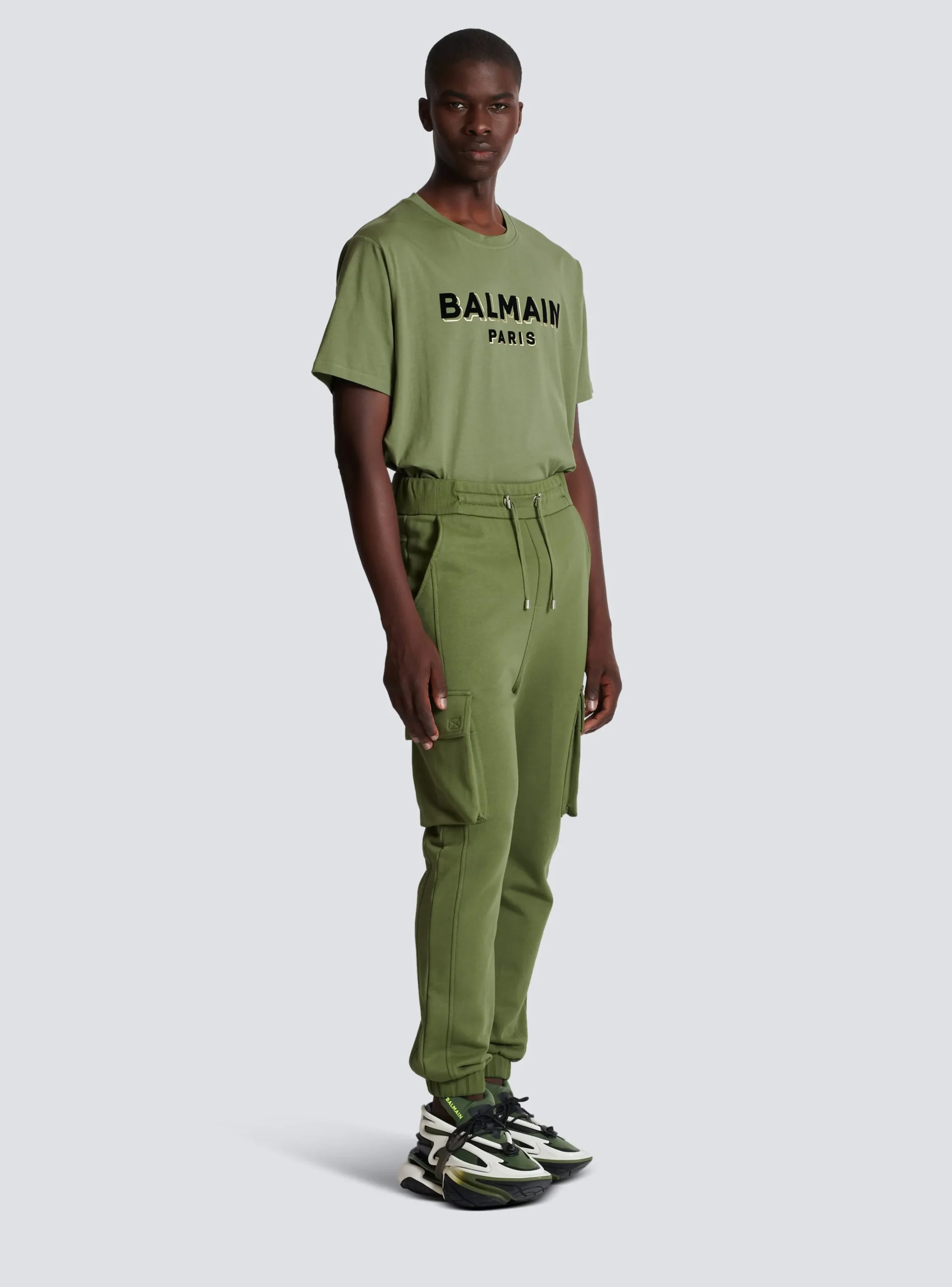 Cargo Joggers With Paris Print-Balmain Shop