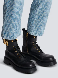 Charlie Leather Ranger Boots-Balmain Cheap