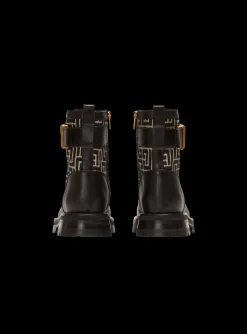Charlie Monogram Jacquard And Leather Ranger Boots-Balmain Flash Sale