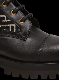 Charlie Monogram Jacquard And Leather Ranger Boots-Balmain Flash Sale