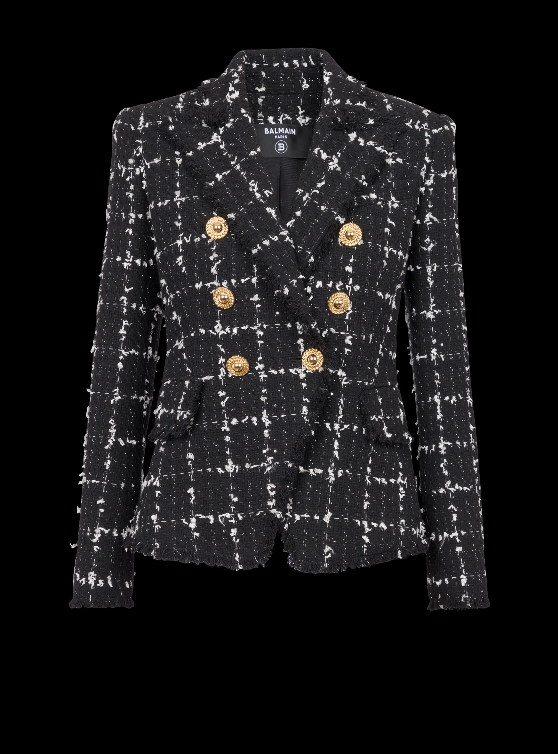 Check Tweed 6-button Jacket-Balmain Flash Sale