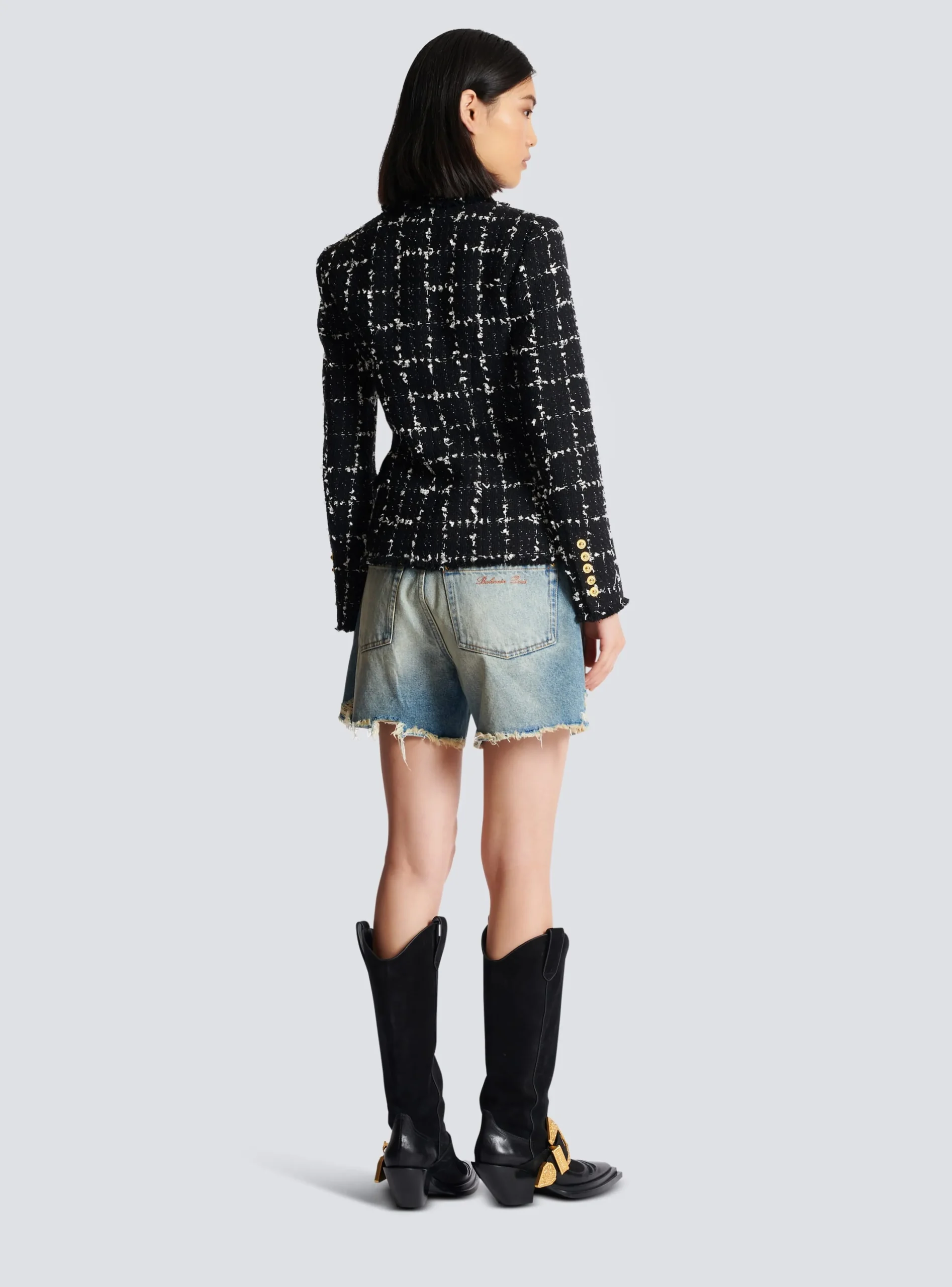 Check Tweed 6-button Jacket-Balmain Flash Sale