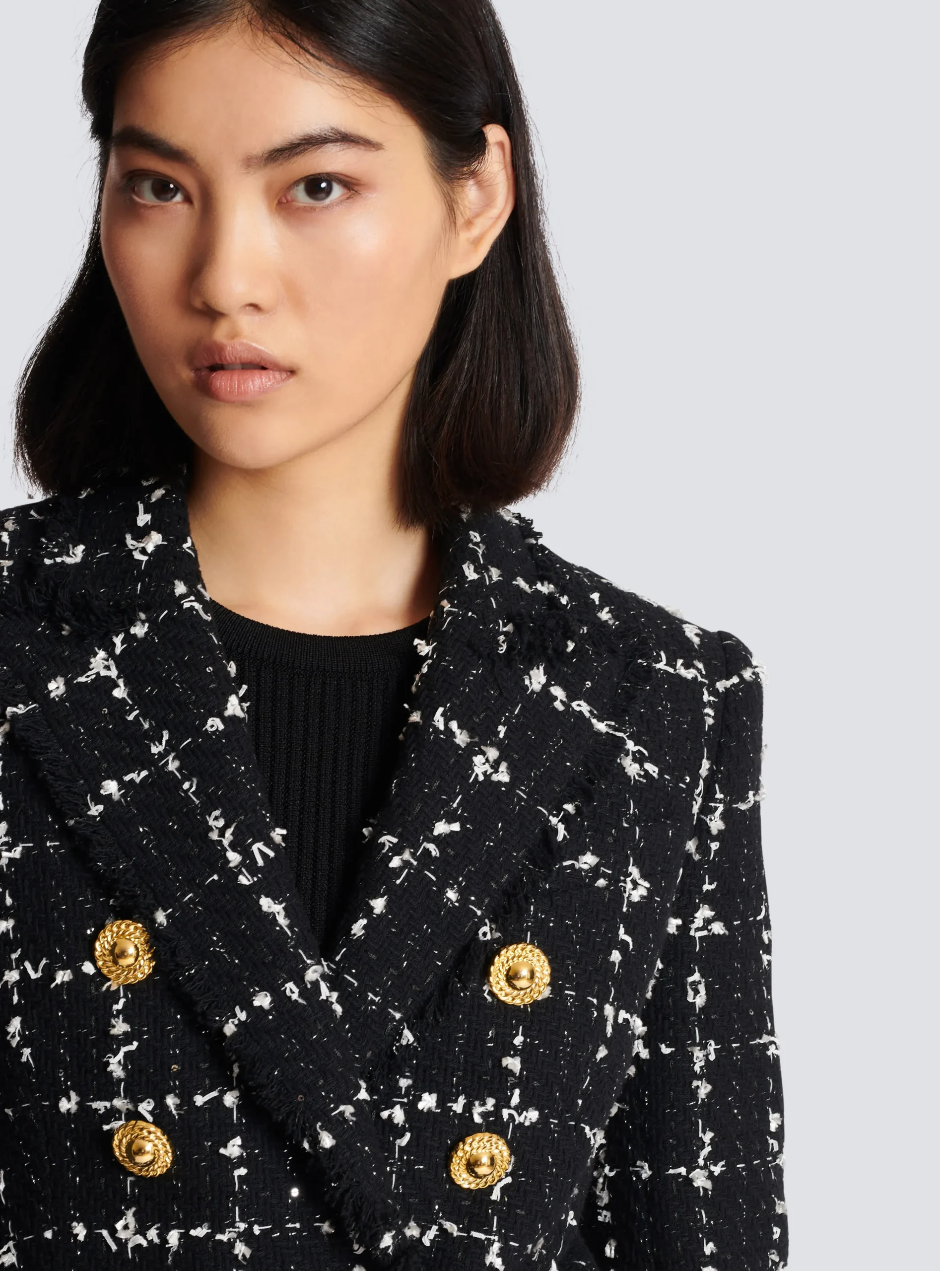 Check Tweed 6-button Jacket-Balmain Flash Sale