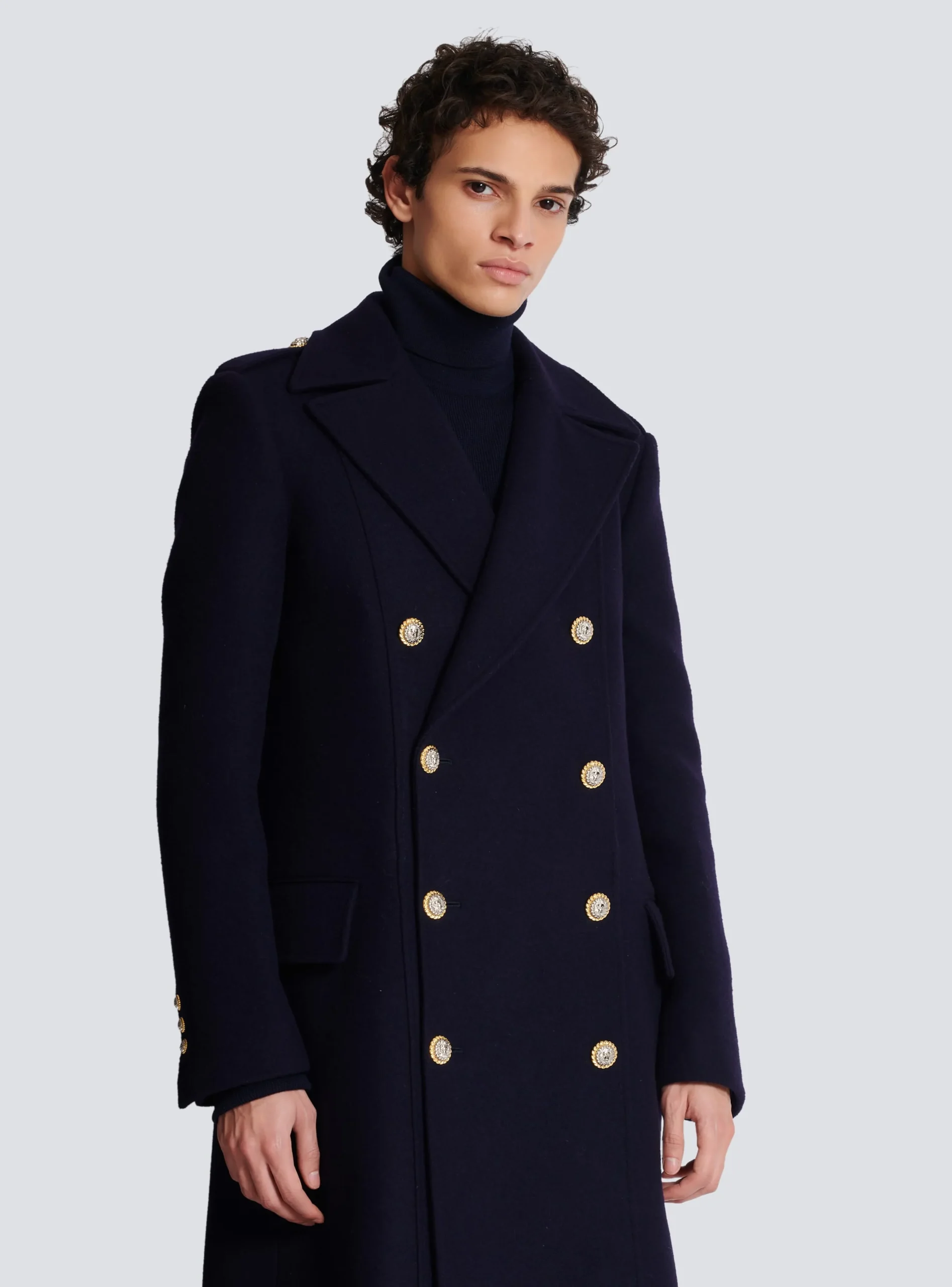Coat In Felted Double-faced Wool-Balmain Store