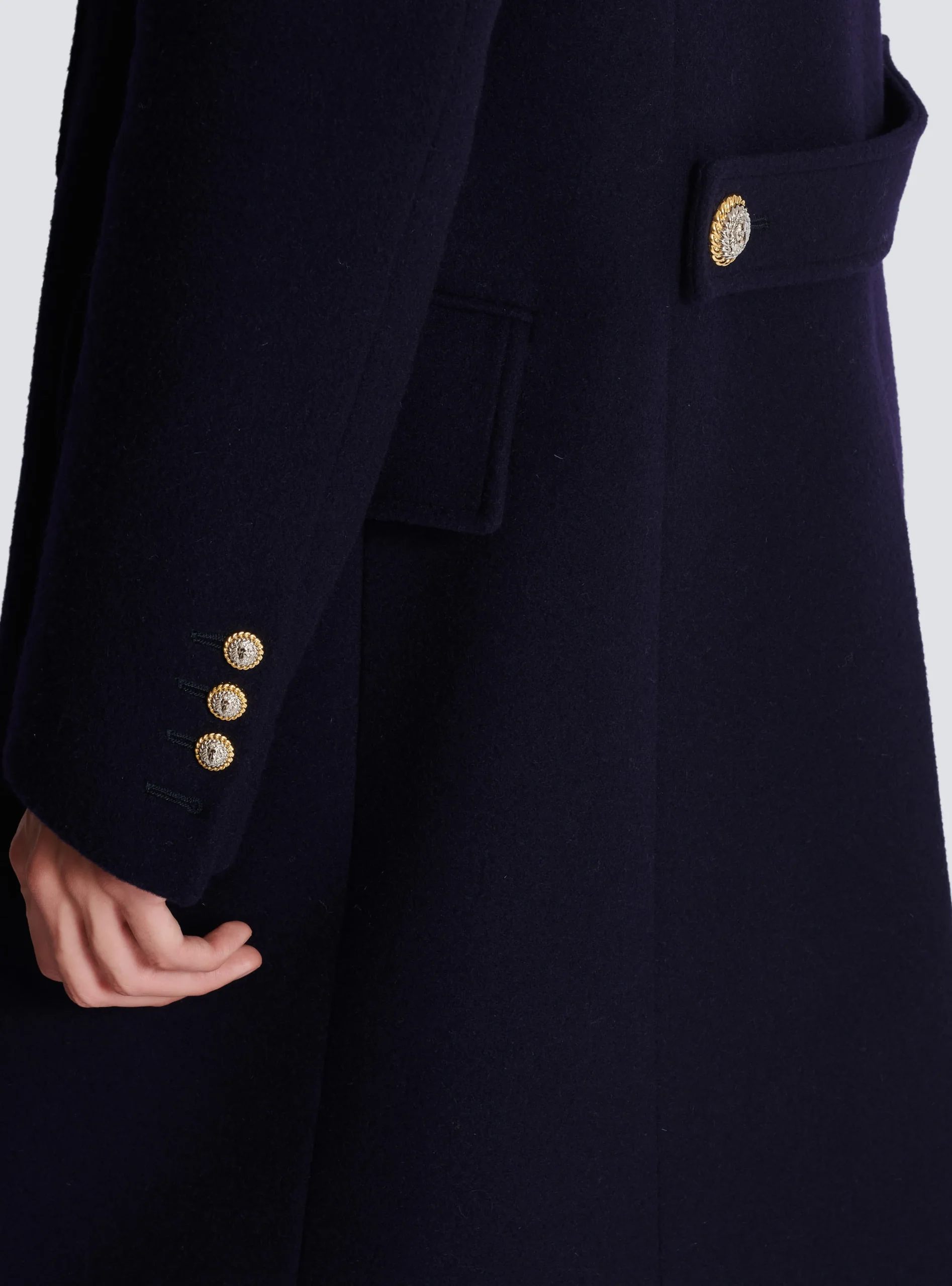 Coat In Felted Double-faced Wool-Balmain Store