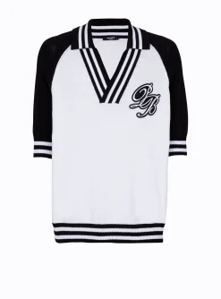 College Baseball PB Signature Knit Polo Shirt-Balmain Store