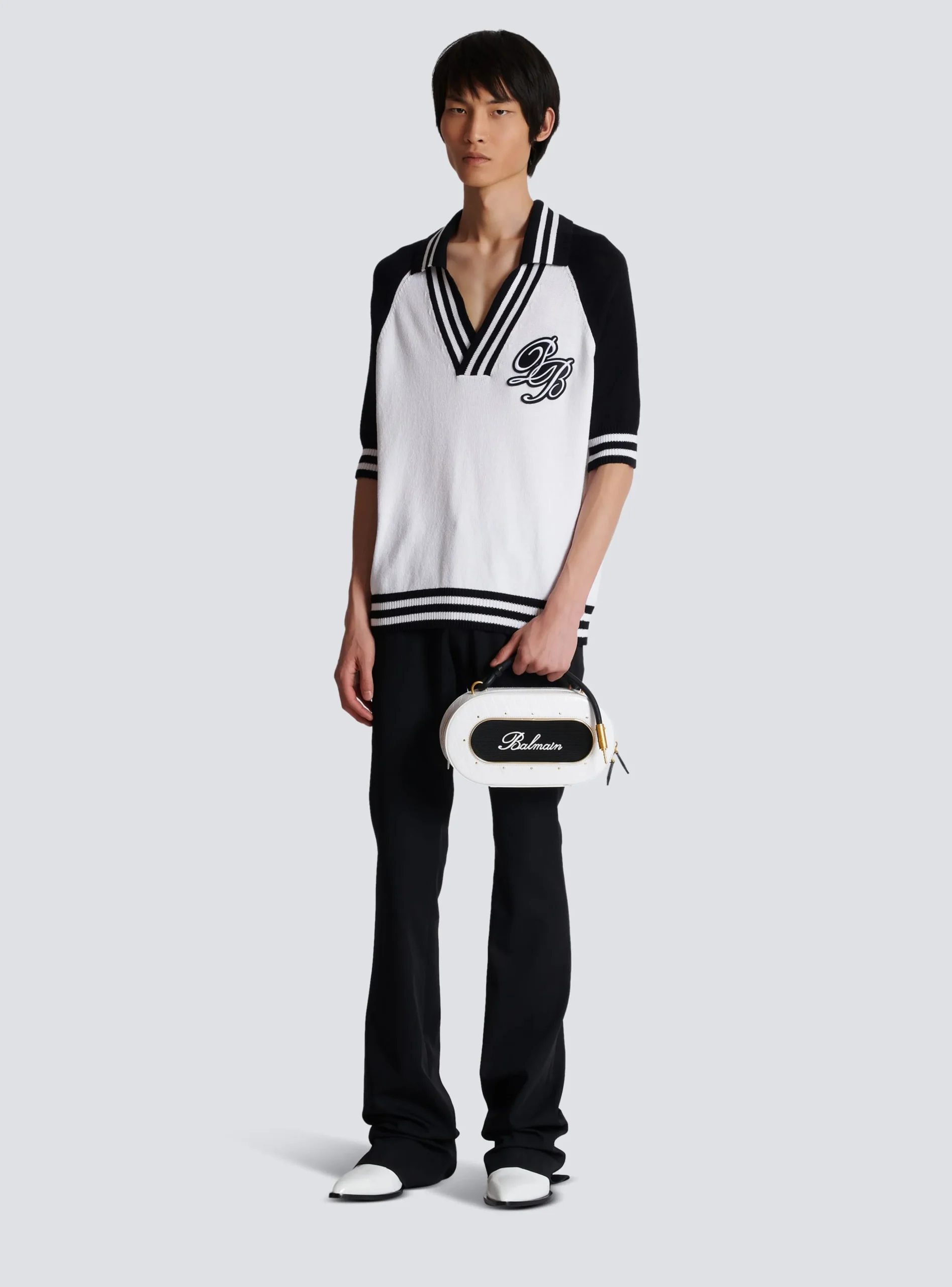 College Baseball PB Signature Knit Polo Shirt-Balmain Store