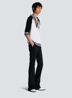 College Baseball PB Signature Knit Polo Shirt-Balmain Store