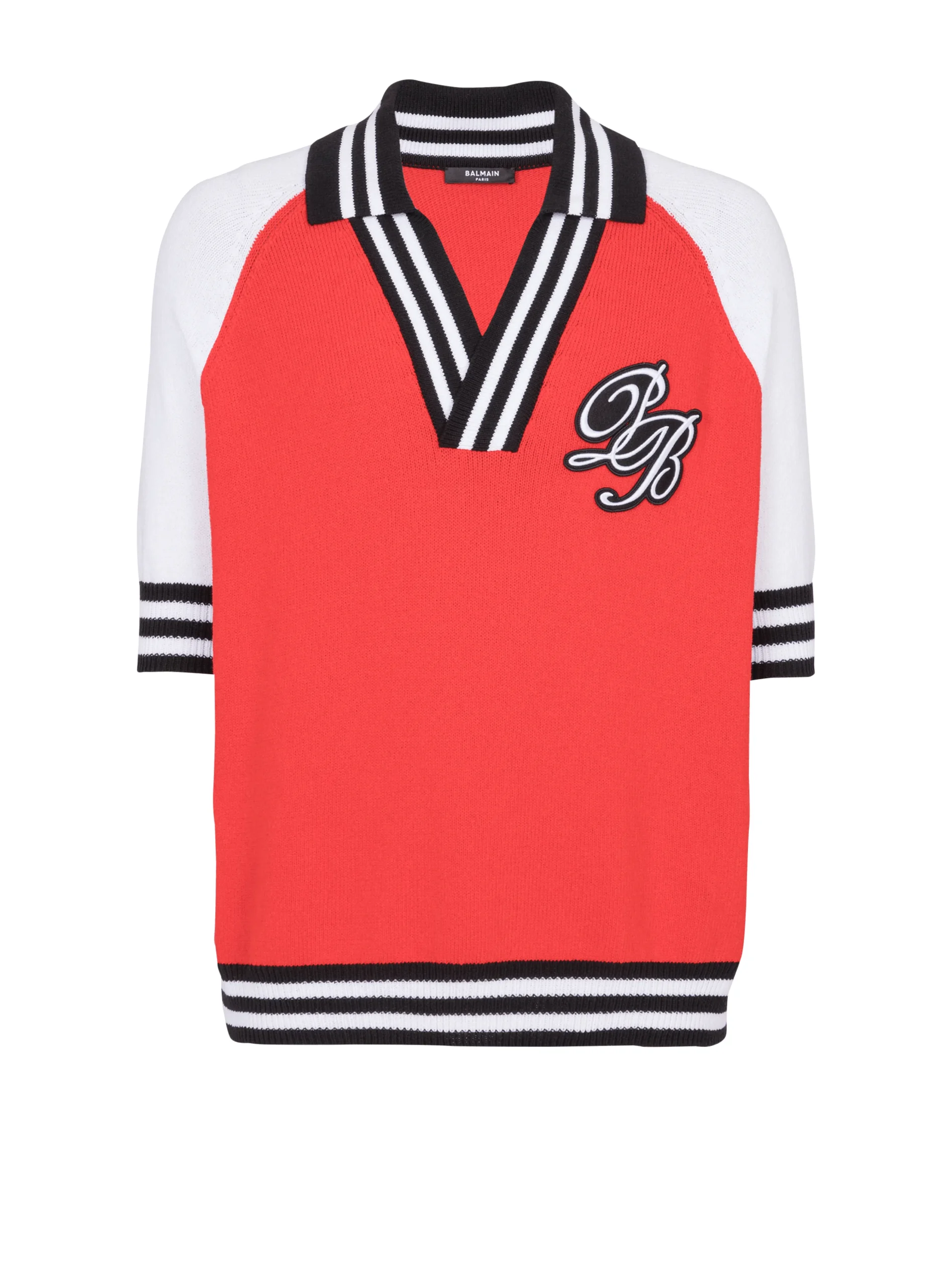 College Baseball PB Signature Knit Polo Shirt-Balmain Outlet