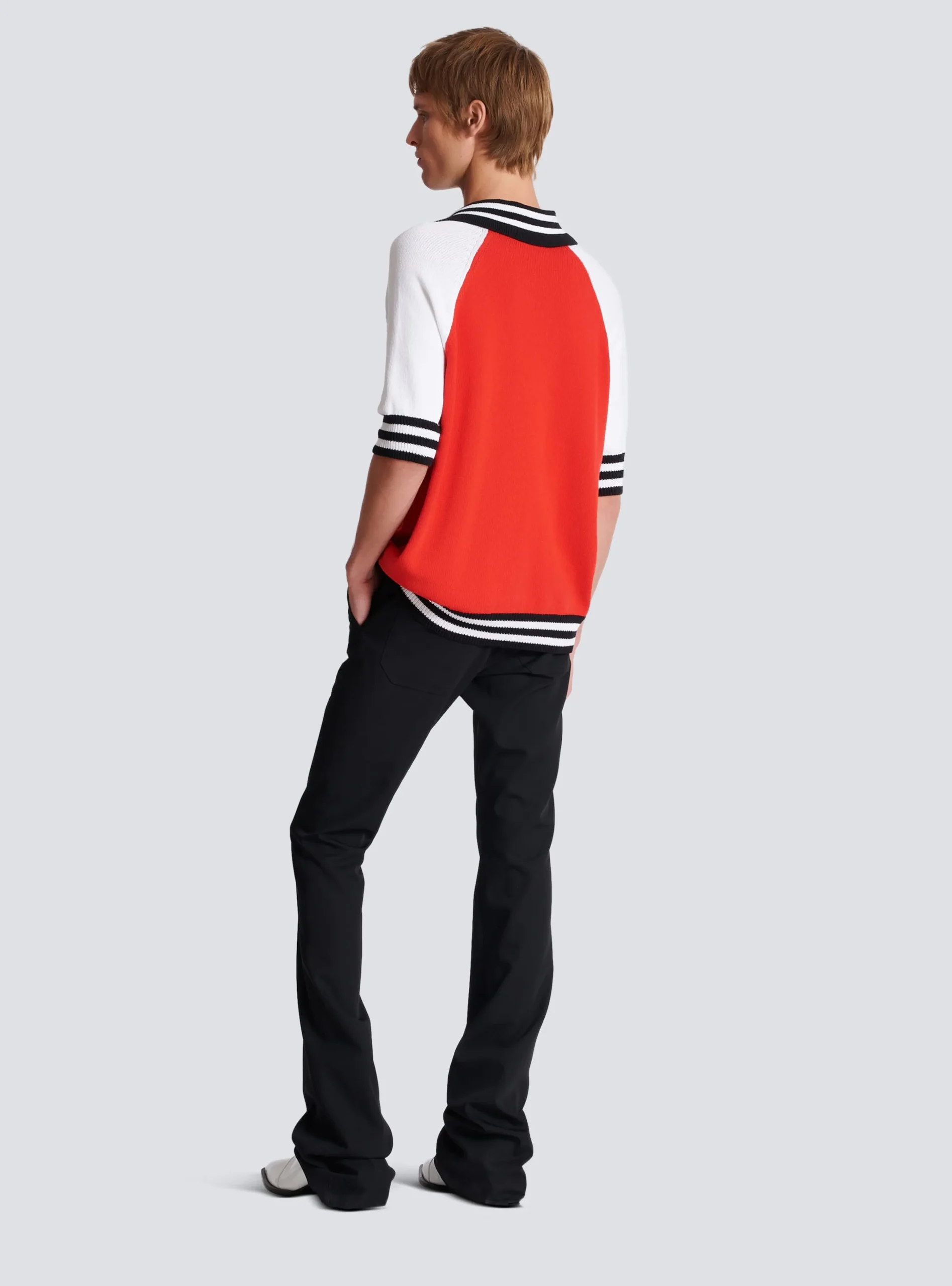 College Baseball PB Signature Knit Polo Shirt-Balmain Outlet