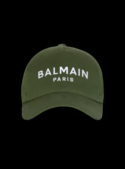 Cotton Cap With Paris Embroidery-Balmain Sale
