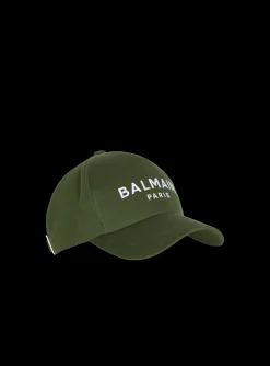 Cotton Cap With Paris Embroidery-Balmain Sale