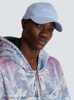 Cotton Cap With Paris Embroidery-Balmain New