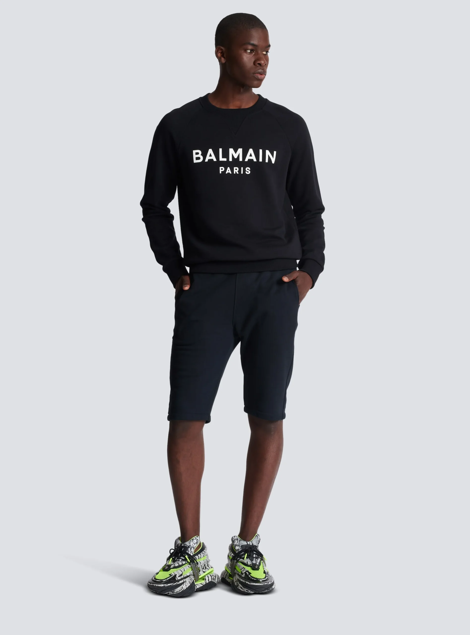 Cotton Shorts With Flocked Paris Logo-Balmain Best Sale