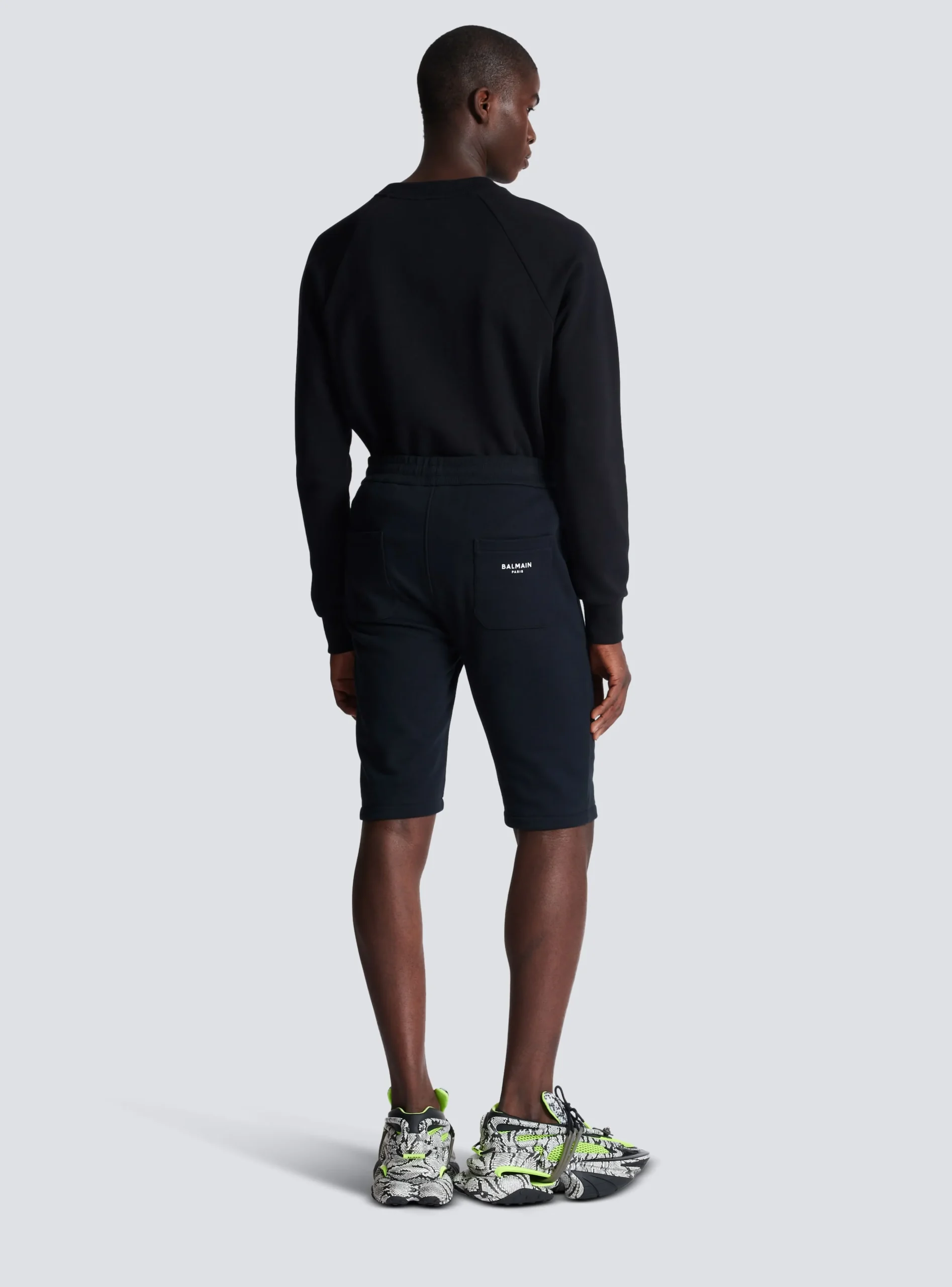 Cotton Shorts With Flocked Paris Logo-Balmain Best Sale