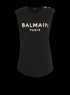 Cotton T-shirt With Logo Print-Balmain Online