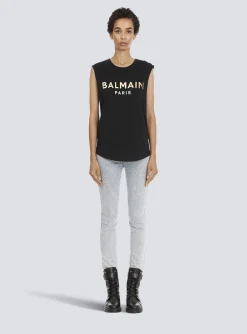 Cotton T-shirt With Logo Print-Balmain Online